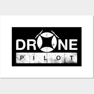 Drone pilot white Posters and Art